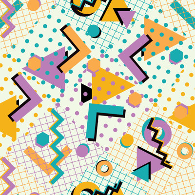 Colourful Abstract 80s Style by Alex_Bond - Wrapped Canvas Print