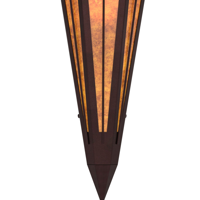 1 - Light Flush Mounted Sconce, Amber, Mica, Mahogany Bronze