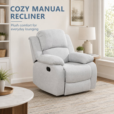 38.5 inch Modern Fabric Reclining Chair, Single Reclining Sofa Chair With Comfortable Armrest And Backrest
