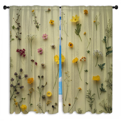 Assorted Wildflowers Window Curtains Wildflowers Sheer & Room Darkening - 2 Panels