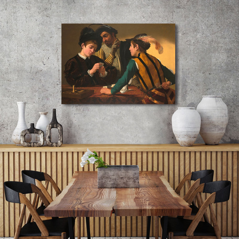 3AA6321 Cheaters by Caravaggio - Wrapped Canvas Art Prints, 60cm H x 80cm W x 4cm D