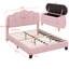 Lit plateforme tapissier en forme de fleur avec repose-pieds Sherpa Witcomb-684476337-684476339