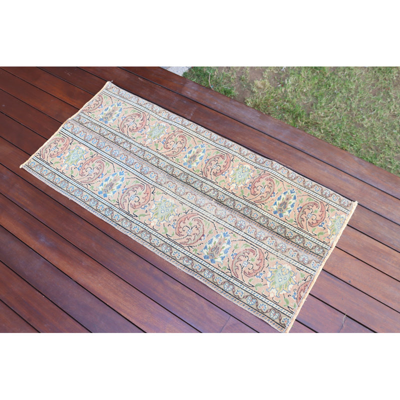 Handwoven Turkish Area Rug With Traditional Geometric Patterns Ideal For Living Room Or Bedroom Decor