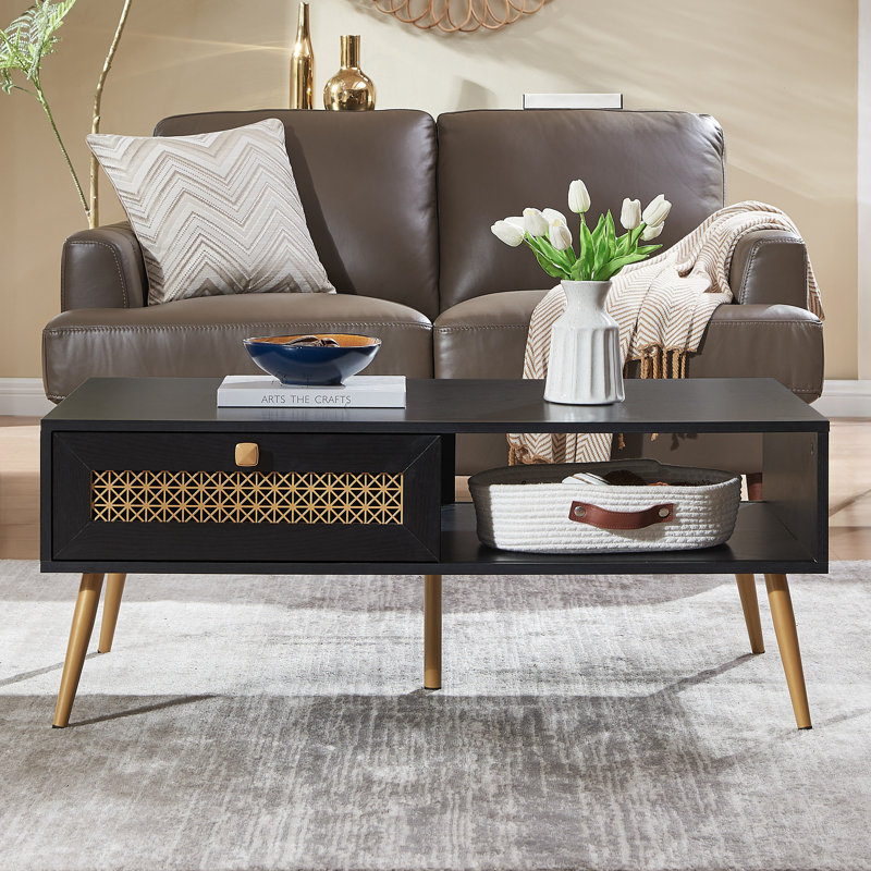 42" W Coffee Table, Black