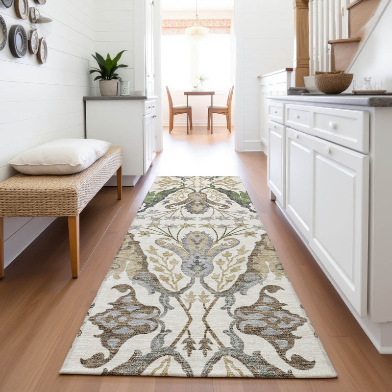 Premium Machine Washable Gurubaksh AMF1153 Global Rug, Tapis de couloir 2 pi 3 po x 7 pi 6 po