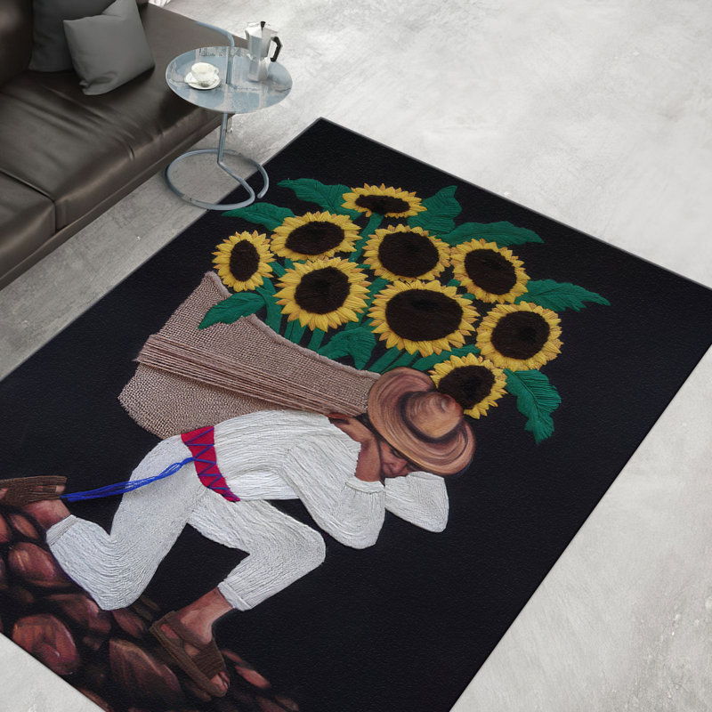High-Quality Non-Woven Soft Type Printed Rug with Striking Geometric Design Ideal for Modern and Contemporary Interiors