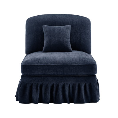Armless Sofa Chenille With 1 Pillow