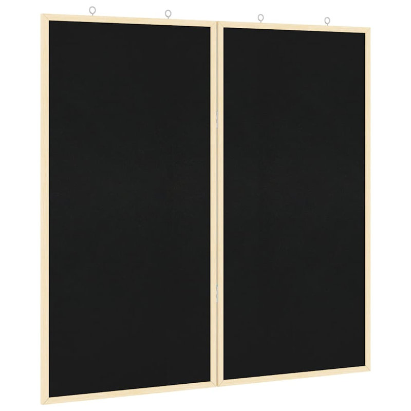 vidaXL Bulletin Board Folding Manual Solid pine wood Office Supplies Pin Memo, Black, 80cm H x 80cm L