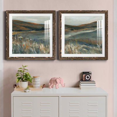 Copper Dusk I - ensemble de 2 peintures encadrées