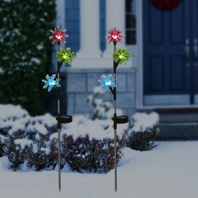 Piquet de jardin flocon de neige, Flocons de neige multicolores