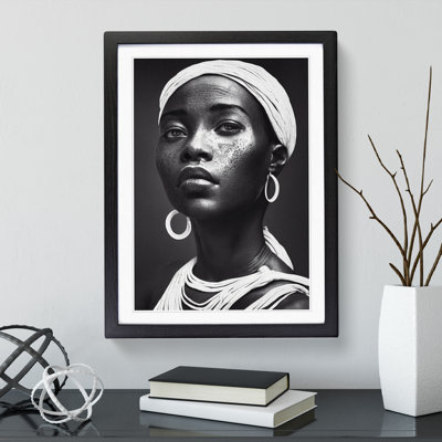 XV1022-5316X Woman Monochrome 1 Piece Single Picture Frame Wall Art