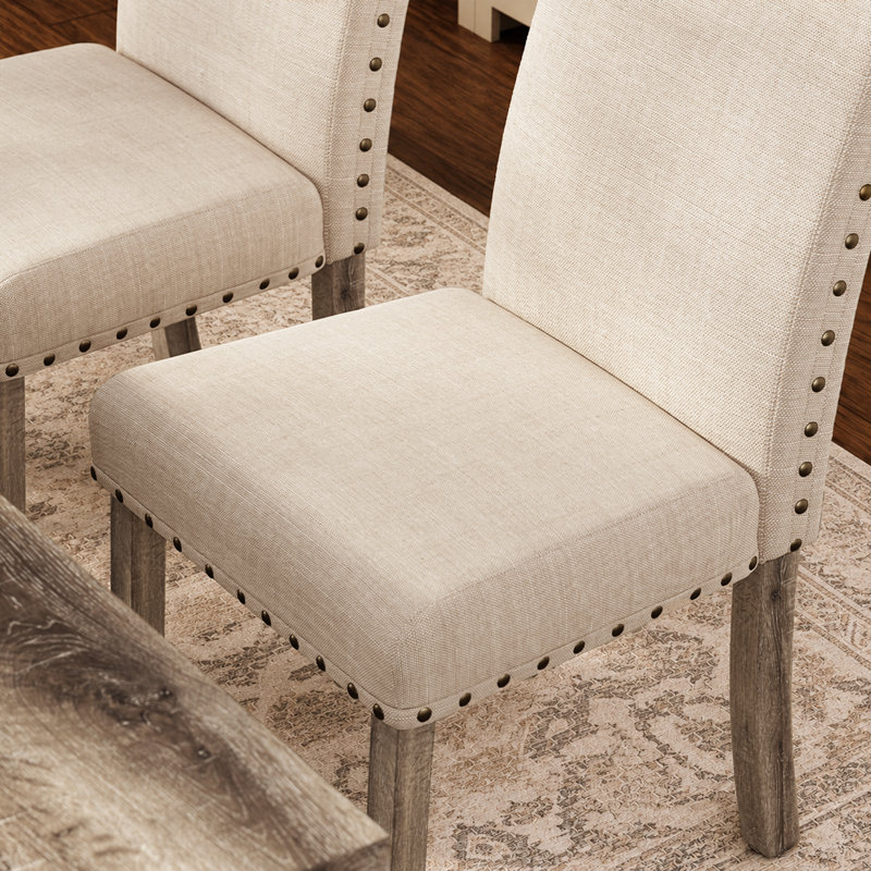 Duchamps 5 - Piece Farmhouse Dining Set with Sawn-Wood Rustic Texture