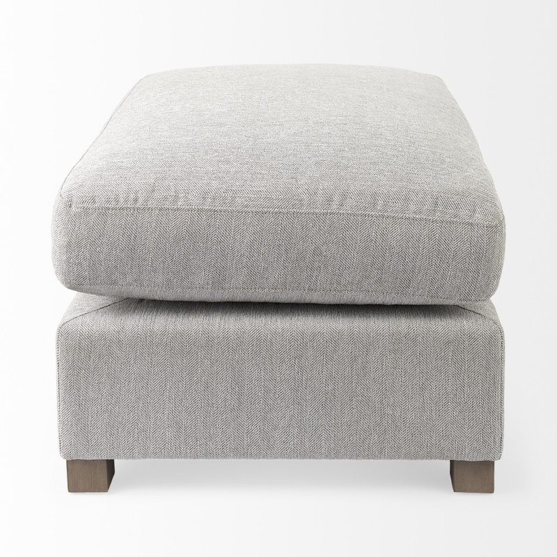 Demi-repose-pieds recouvert de tissu gris clair, Tissu gris pâle