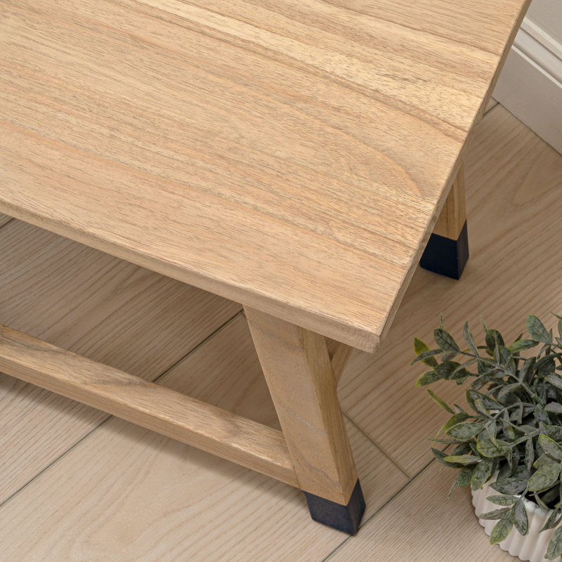 Tabouret d'appoint en bois massif de 18 po fabriqué à la main Finesse, Natural/Navy