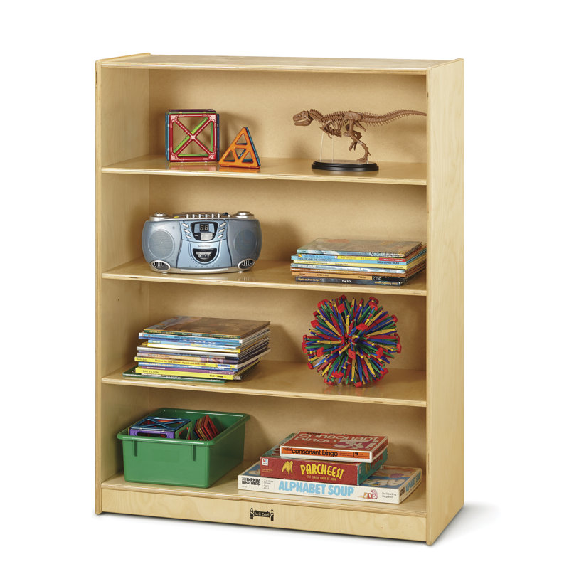 Natural Baltic Birch Kids' Tall Bookcase with Fixed Shelves