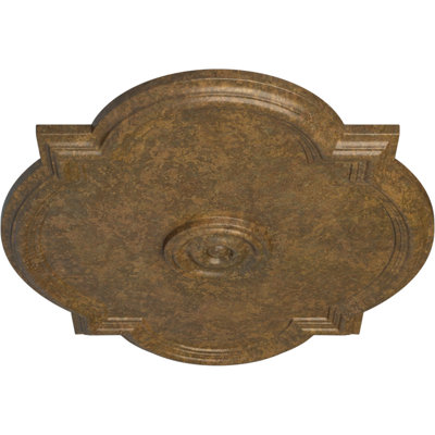 Endurathane Waltz Ceiling Medallion, 24"W x 20 1/2"H x 1 1/8"P (Fits Canopies up to 5 1/4"), Hand-Painted Rubbed Bronze Finish