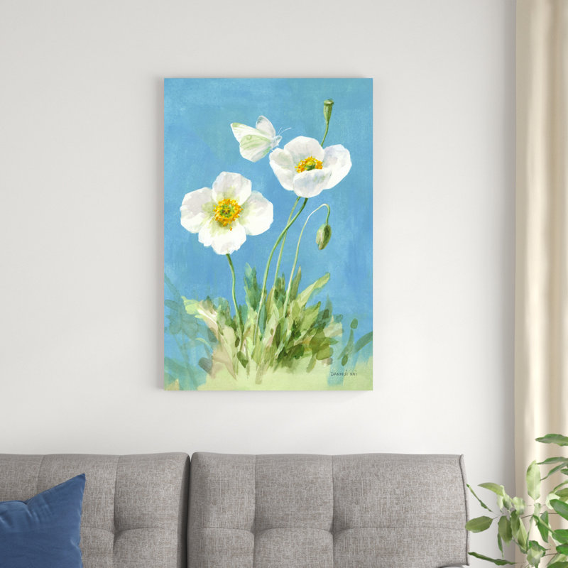Coquelicots blancs I, H 36 po x l 24 po