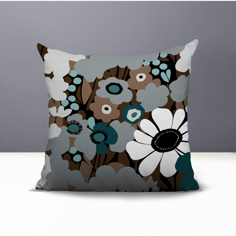 Coussin Maya, Gris, Carré 16 po