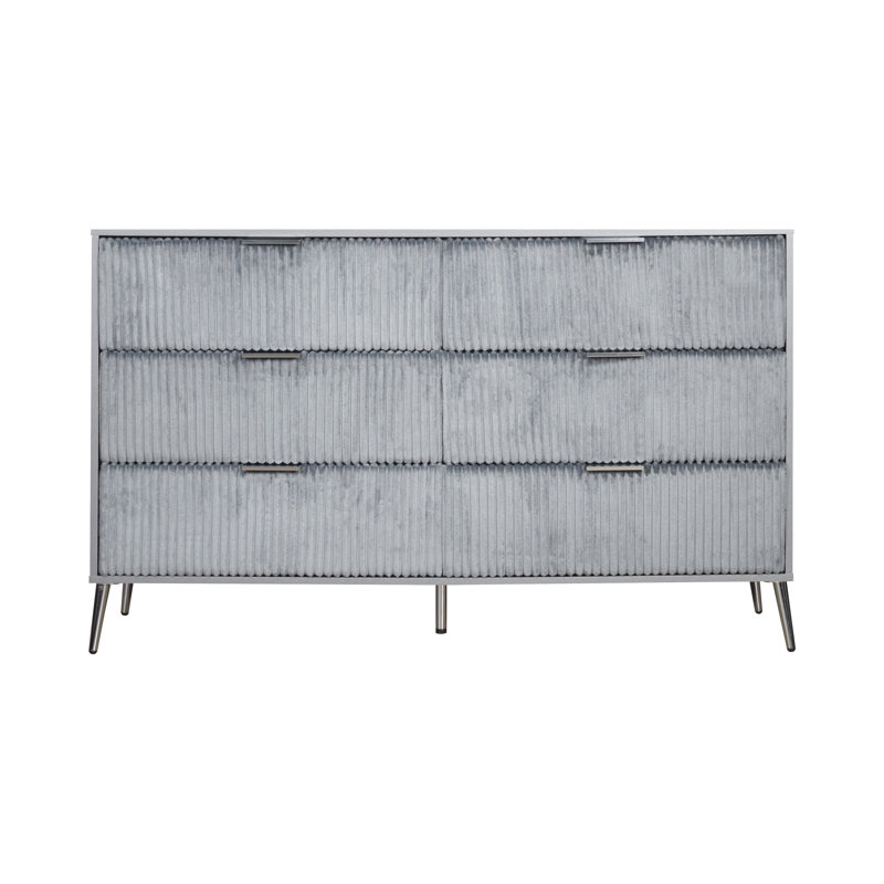 Ochlocknee 6-Drawer Dresser, Gray