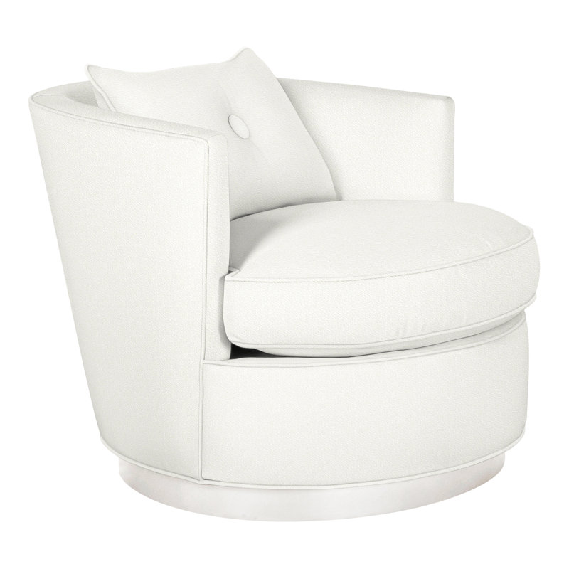 Michael Weiss 34" Bernadette Swivel Chair, Casa Blanca, Kempsey Sheepskin
