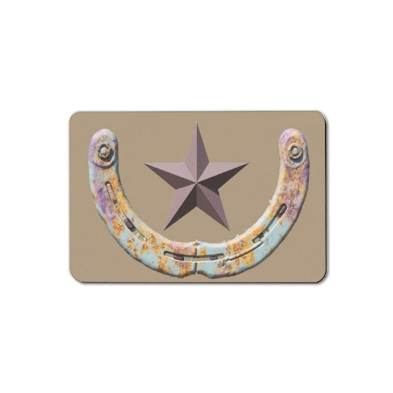Horseshoe And Star Pattern Bath Mat For Bathroom, 16 X 24