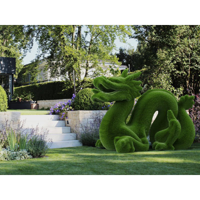 Dragon vert topiaire extérieur chiffres verts