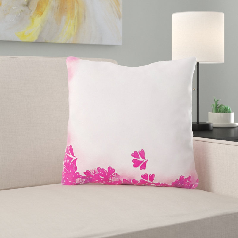 Coussin décoratif aquarelle Maggiemae, Microsuède, Intérieur
