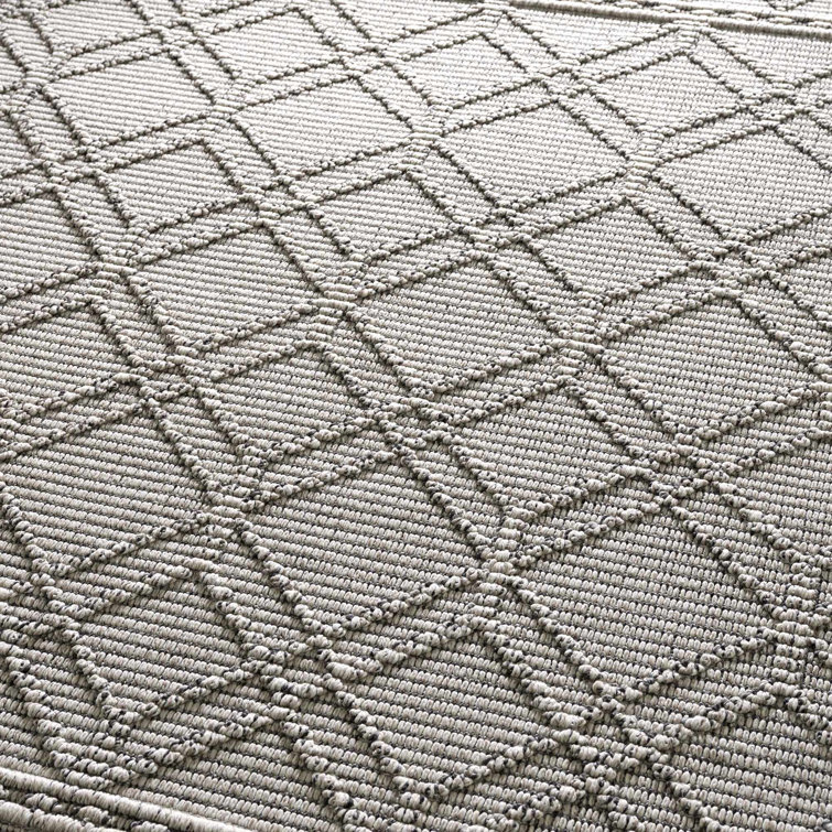 Javonnie Geometric Outdoor Beige Area Rug