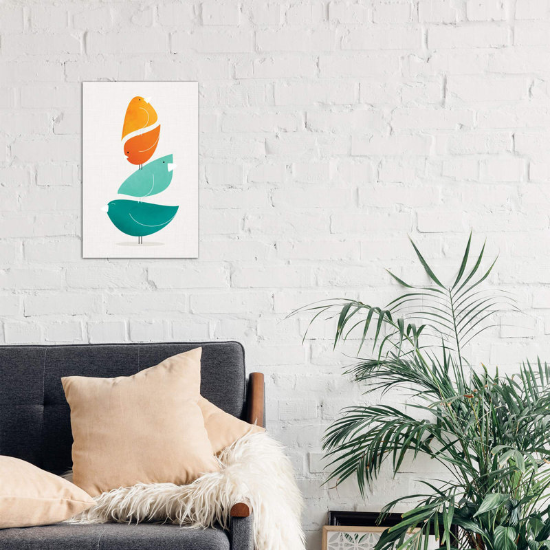 Bird Stack II - No Frame Print on Canvas, 101.6 cm H x 66.04 cm W x 3.175 cm D