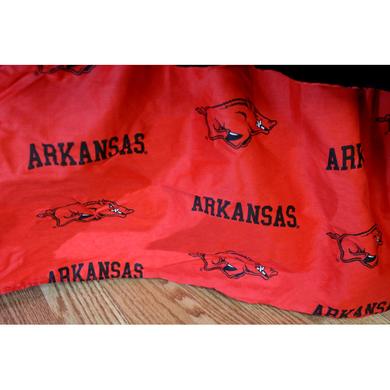 NCAA Ruffled Bed Skirt, Twin, Arkansas
