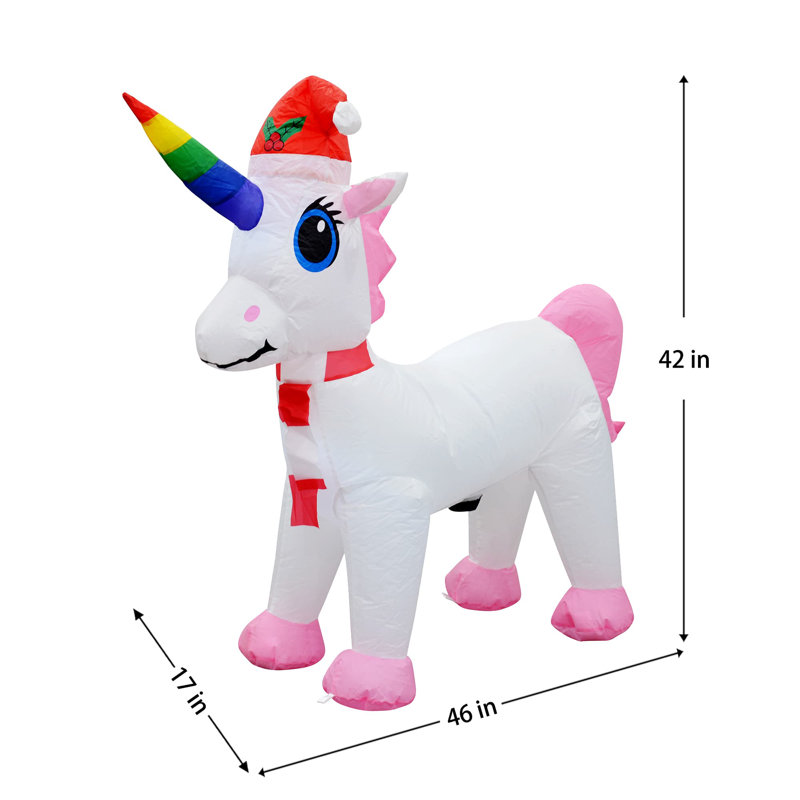 Licorne gonflable, Rouge / bleu / rose