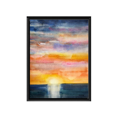 «Glorious Sunset» par Norman Wyatt Jr. - peinture à cadre flottant