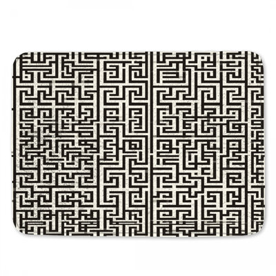 Tapis de bain noir à motif labyrinthe