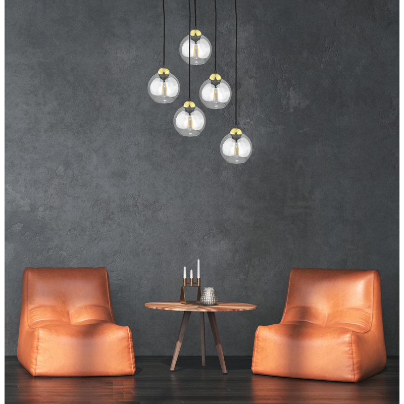 Bermudez 5 - Light Kitchen Island Pendant, Black/Gold