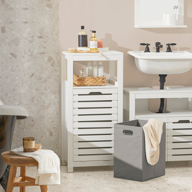 Wood Cabinet Laundry Hamper with Handles