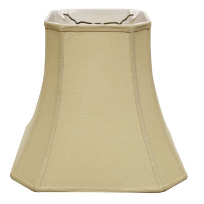 9 po en haut x 16 po en bas x 13 po de hauteur, abat-jour carré en forme de cloche carrée avec monteur, abat-jour en tissu de couleur brun clair pour lampes de table, lin naturel, lampe de table