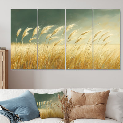 «Green Golden Wheat», ensemble d'art sur toile