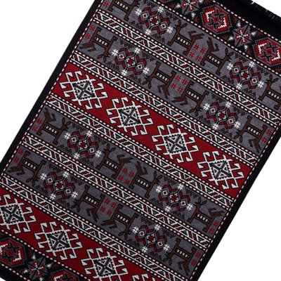 Tapis kilim lavable traditionnel à motif oriental rétro pour salle de séjour 4 x 6, noir