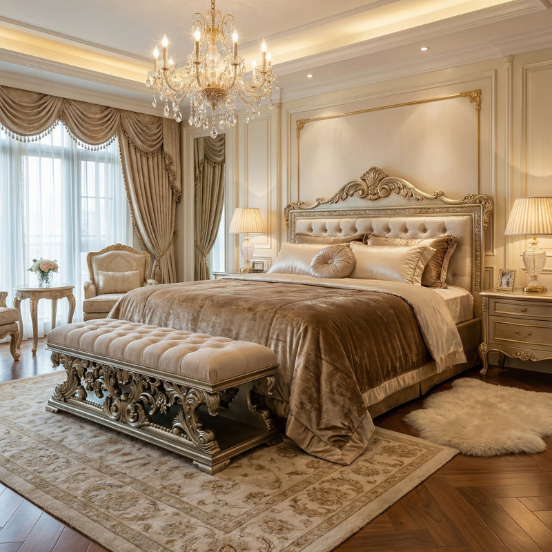 Grand banc sculpté Platine