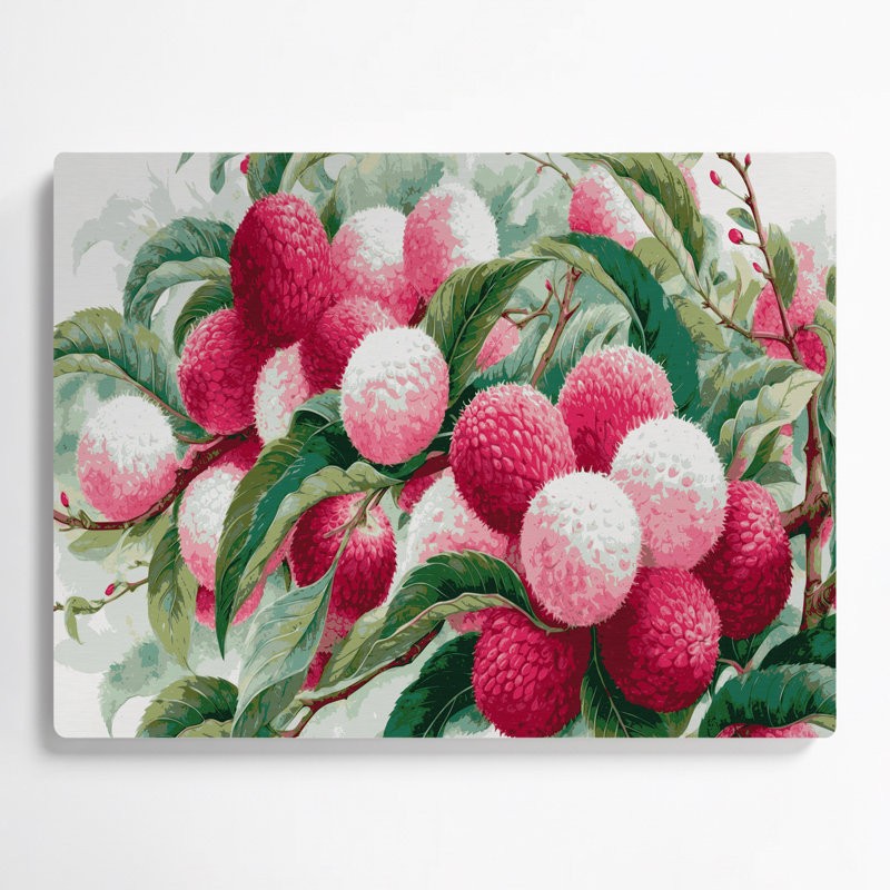 Fruit, litchi gris, art mural en métal, H 11 po x l 14 po