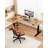 L-Shaped Solid Wood Electric Height-Adjustable Desk with Metal Base-639749823