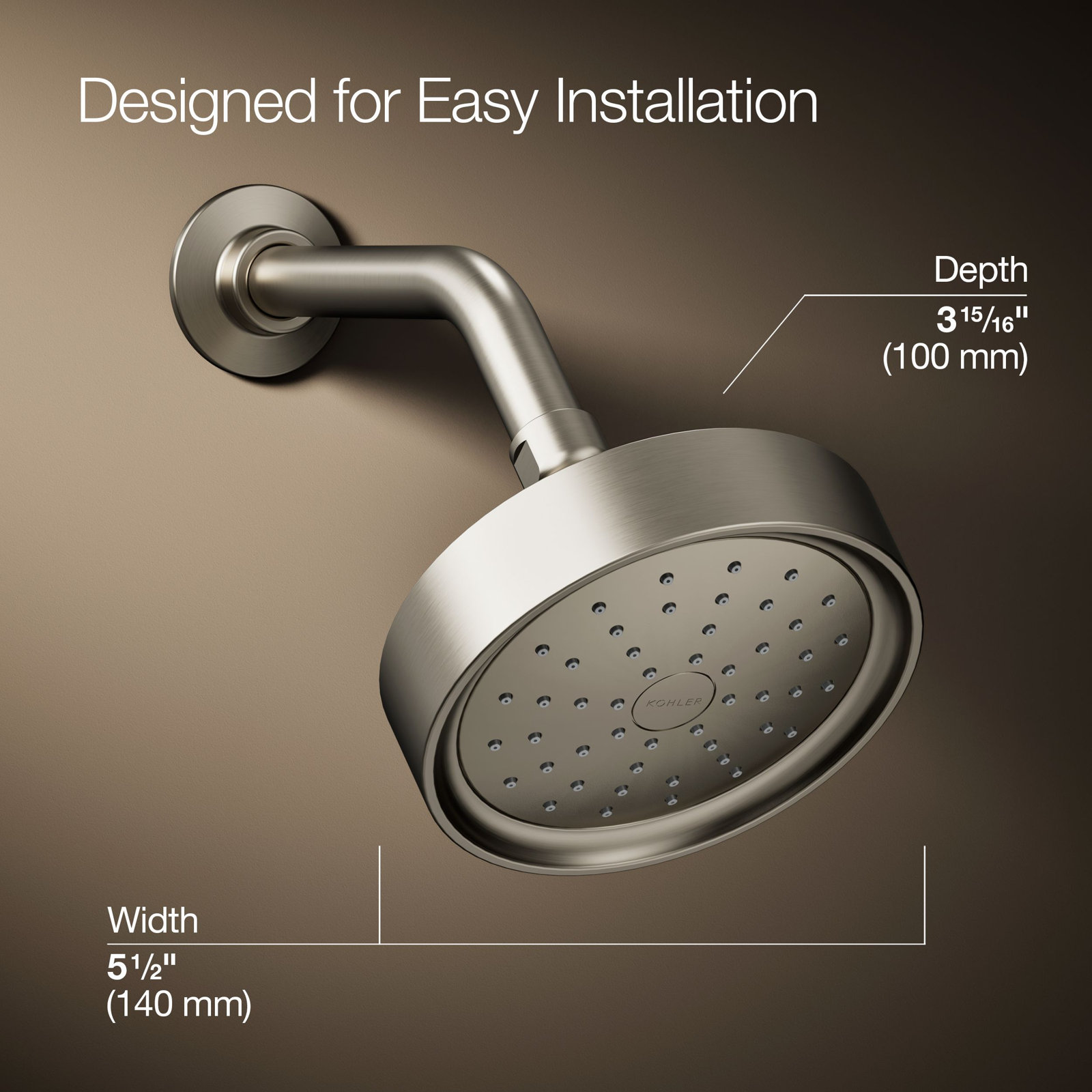 Purist 2.5 GPM Fixed Shower Head, Vibrant Brushed Nickel