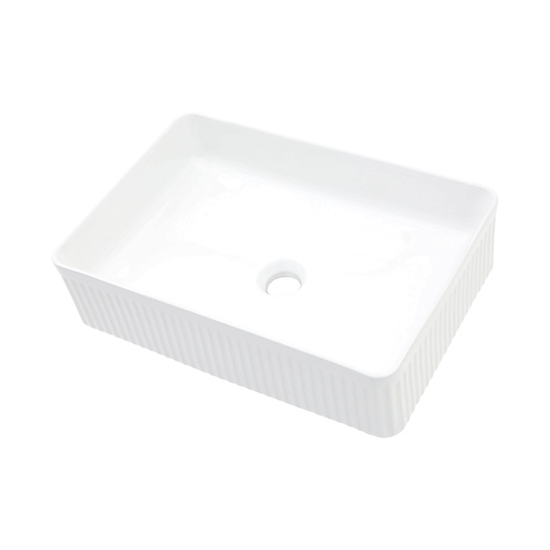 19.63"X13.69" White Ceramic Rectangular Vessel Bathroom Sink