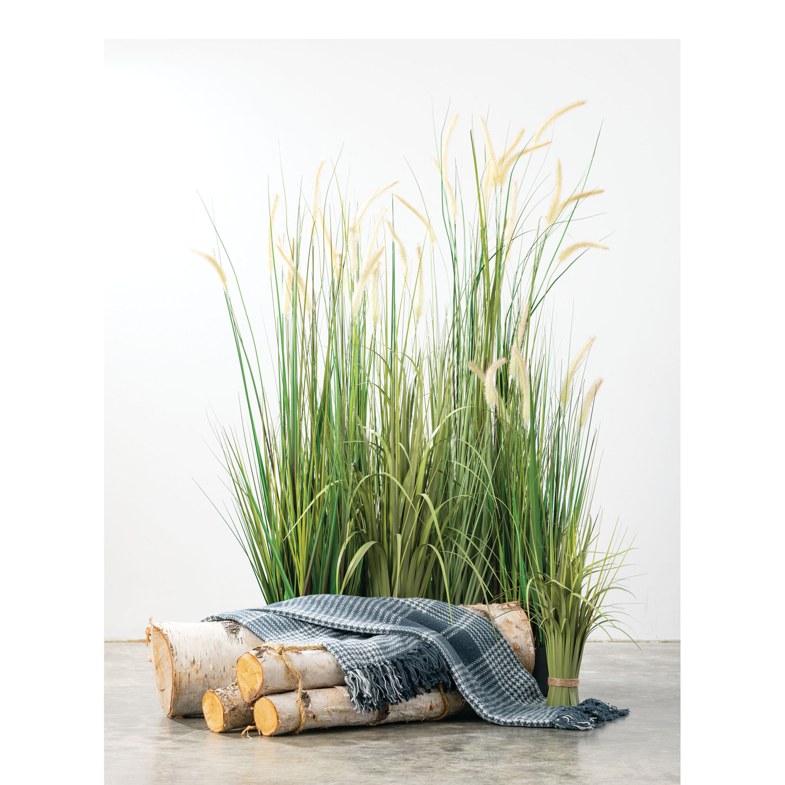Faux Dogtail Grass in Pot, 38" H x 10" W x 10" D