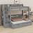 Space-Saving Bunk Bed With Storage Stairs USB Lighting And Trundle-751122571