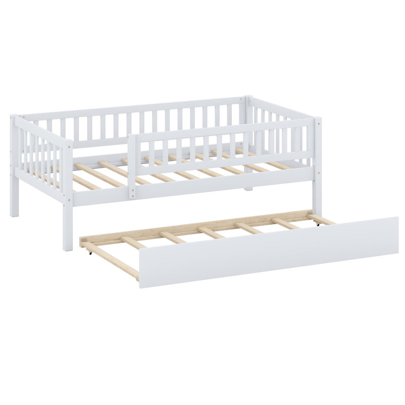 Lit de jour simple avec couchette Shanovia, Blanc