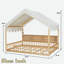 Lit en bois avec auvent, 3 étagères de rangement et lumière DEL-530355334