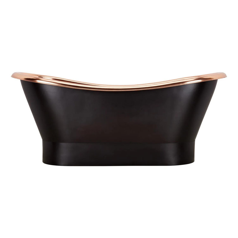Thaine 70" x 30" Freestanding Soaking Copper Bathtub