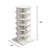 6-Layer 360 Rotating Shoe Organizer Cabinet, Save Space Up To 24 Pairs, For Family Use, Easy Assemble, White & Design Wardrobe Saves Members, Build, Elegant Look