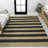 Zemple Rustic Farmhouse Woven Jute Stripe Natural/Black Rug-852021399